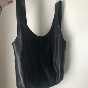 Baggu black leather bag